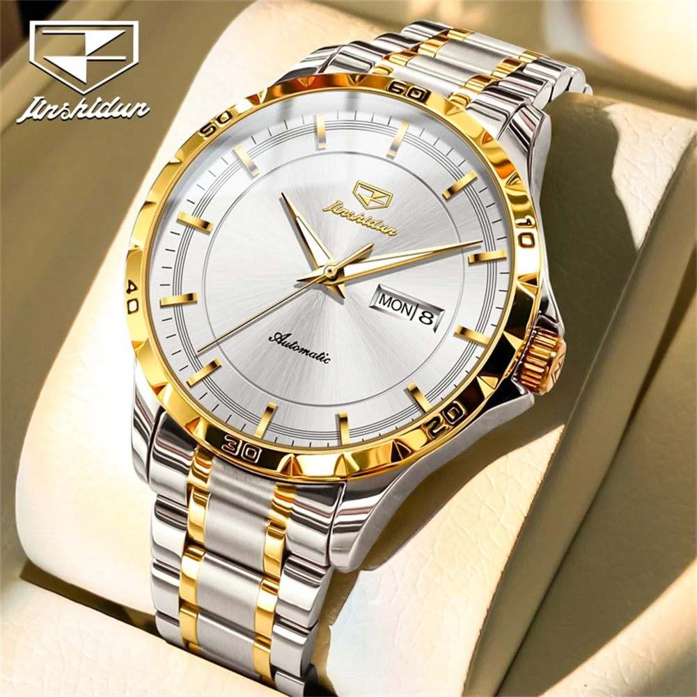 

Часы JSDUN Мужские механические, брендовые оригинальные автоматические водонепроницаемые Роскошные, из нержавеющей стали