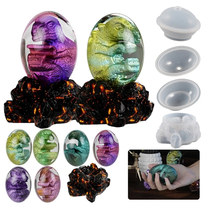 3D Dragon Egg Mold Dinosaur Silicone Mold for Resin Dragon Candle Mold Easter Egg Mold Dragon Silicone Mold Night Light Decor