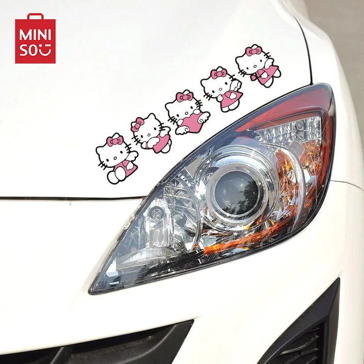 Sanrio Anime Hello Kitty Car Sticker Kawaii Kitty Cat Auto Window Decals Rear Windshield Stickers Car Decor Sticker Laptop Decal