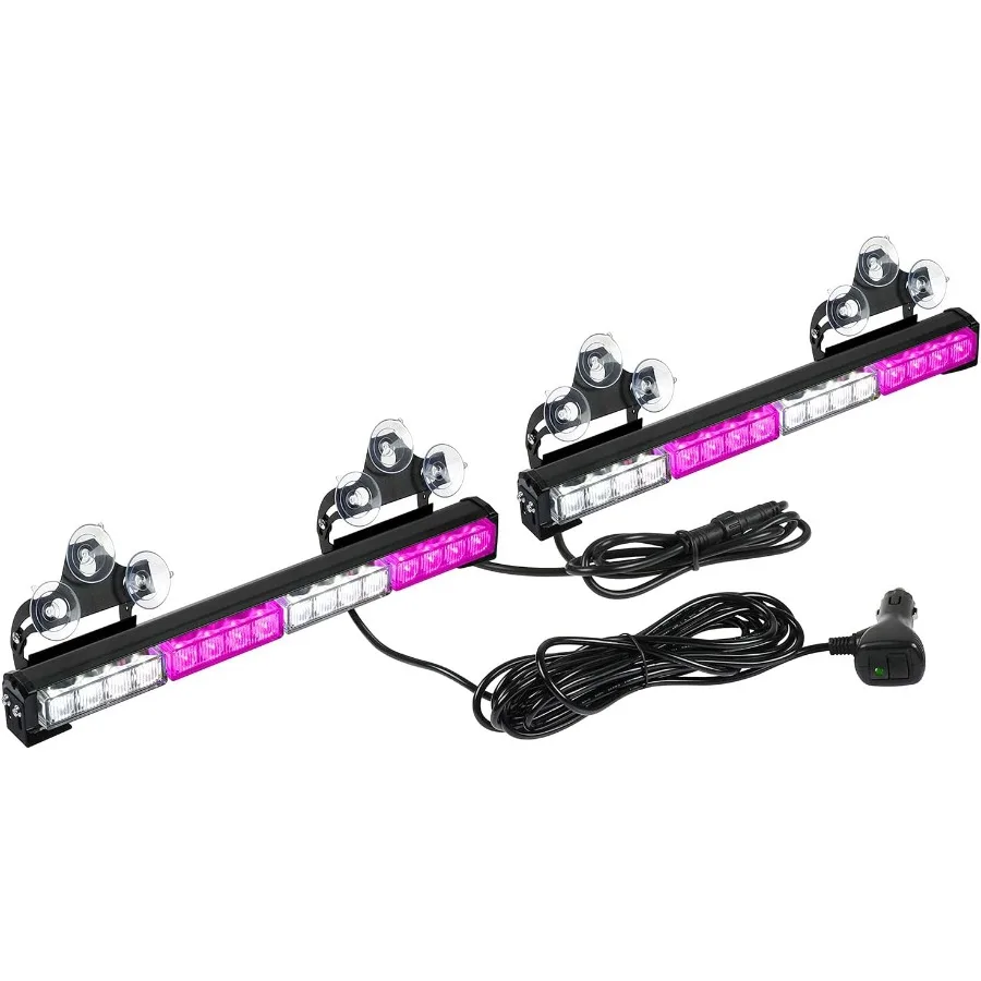 

2x16.8 inch Emergency Flashing LED Traffic Advisor Strobe Light Bar with 32LED and 26 Flash Patterns for Interior Safety Warnin