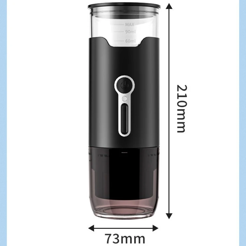 ポータブル 2-in-1 カプセルコーヒーマシン自動屋外ハンドヘルドポンプ圧力ドリップティー抽出器 5 ワット 8Bar コーヒーマシン