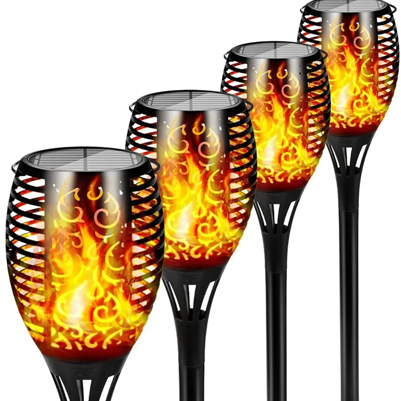 12LED Solar Flame Torch Light Flickering Light Waterproof Garden Decoration Outdoor Lawn Path Yard Patio Floor Lamp