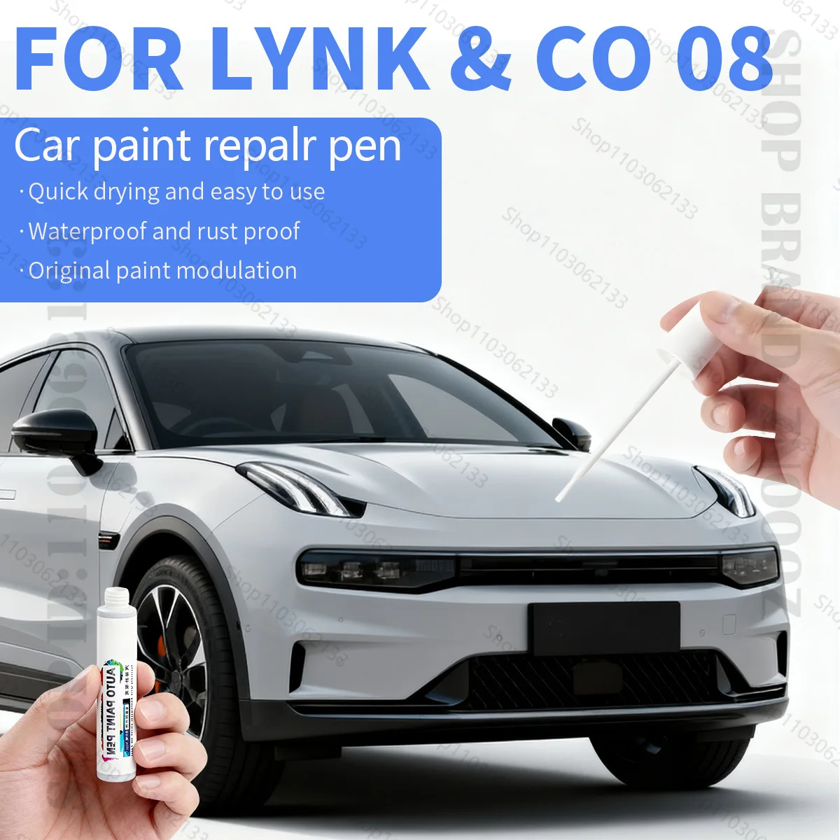 

Ручка для ремонта автомобильной краски, аксессуары для ремонта царапин, фиолетовый, черный, синий Geen Obsidian, серебристый для GEELY Lynk & Co 08, EM-P