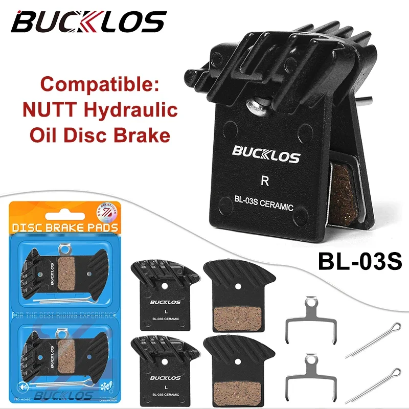 BUCKLOS Mtb Brake Pad Heat Dissipation Bicycle Ceramic Brake Pads Nutt Hydraulic Oil Disc Brake Pads Mountain Bike Accessories