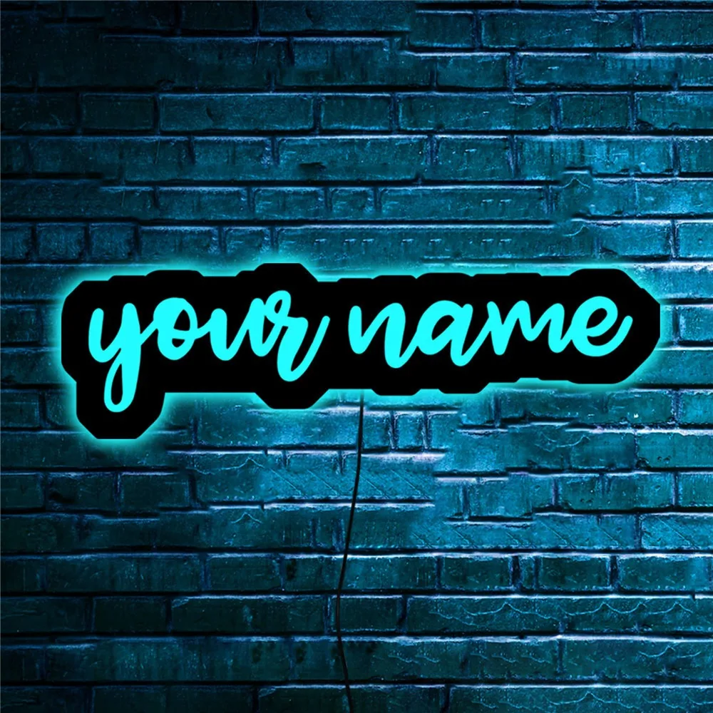 Imagem -04 - Lâmpada de Parede Led Personalizado com Texto Nome Personalizado Tag do Jogo id Neon Sign Light Home Gaming Room And Bedroom Decoration