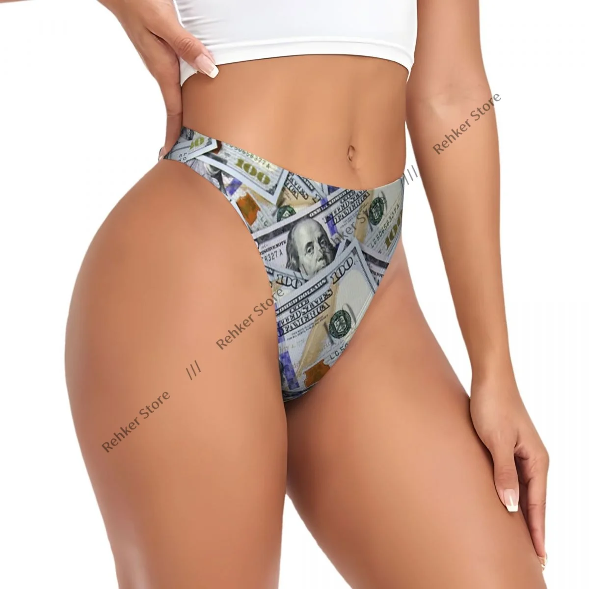 

Sexy Panties Hundred Dollar Bill Thongs Underwear Women Lingerie Breathable G-string