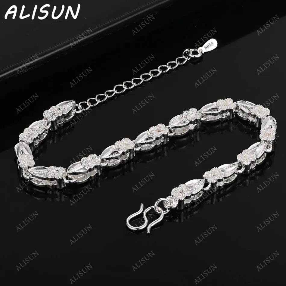 

ALISUN 925 Sterling Silver Bouquet Bracelets For Women Charm Trend Birthday Gifts Fashion Party Fine Jewelry