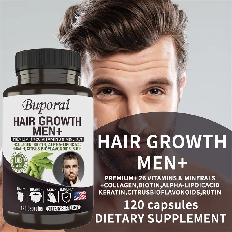 

Hair Growth Men Supplement - Thicker, Healthier Hair That Prevents Breakage and Damage and Promotes Natural Hair Growth