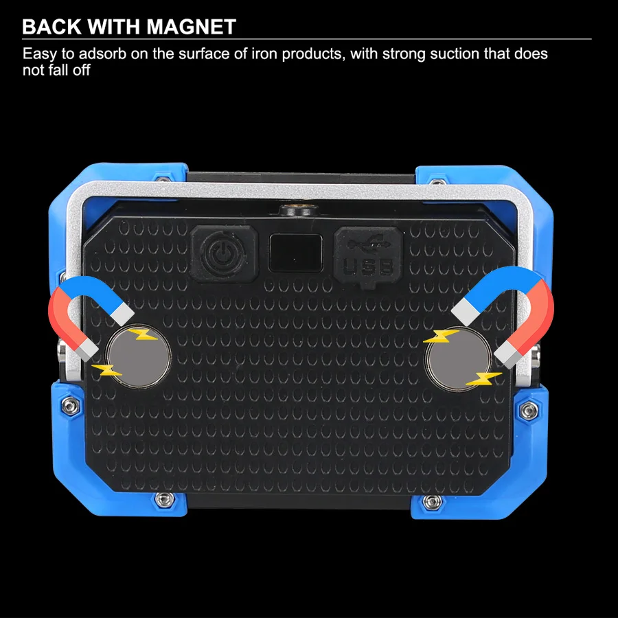 Ultra-bright LED Work Light Rechargeable Lantern Built in 3 18650 Batteries Portable Magnet Flashlight Waterproof for Camping