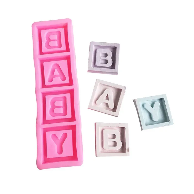 Silicone Square Letter Cake Mold Mould Baby Letter Baking Tool Plaster Chocolate Flip Moulds Candle Mold Cake Decorating Tools