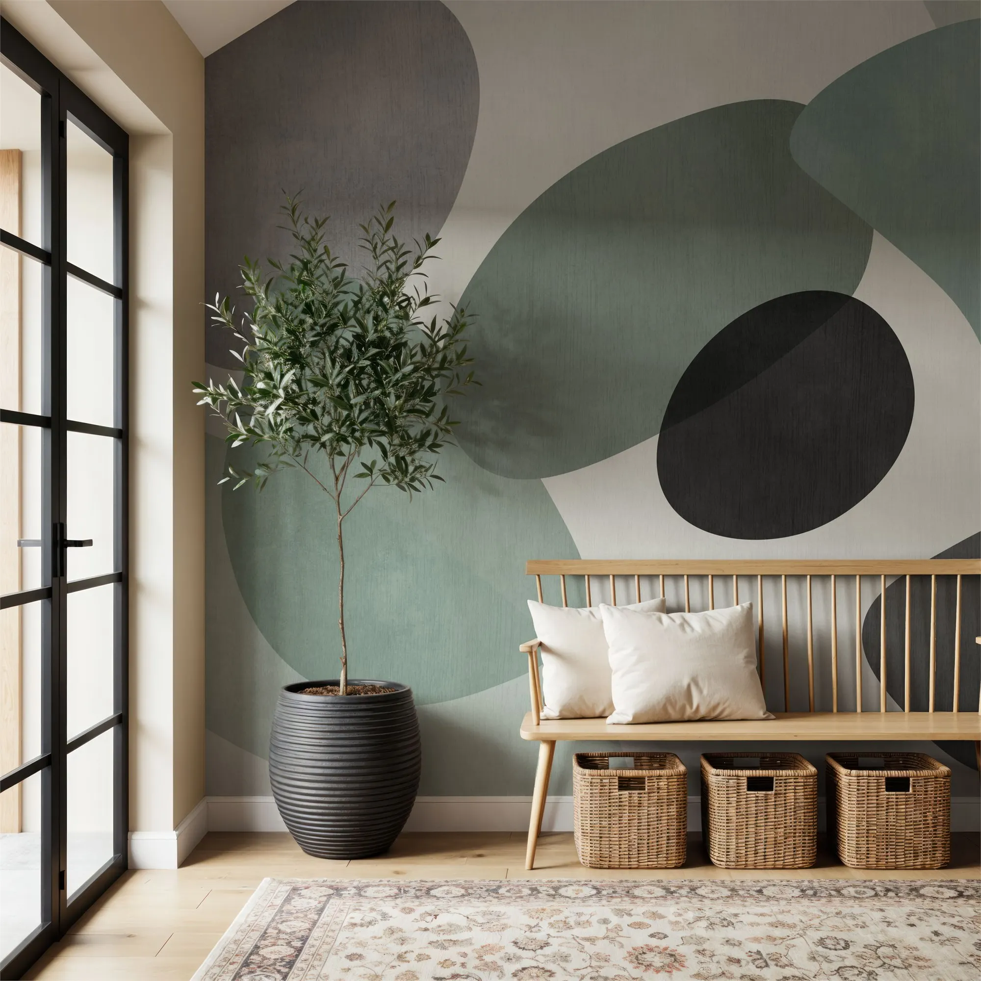 Custom Lava Shapes Seafoam Wallpaper for Walls Made to Measure Large Wall Mural