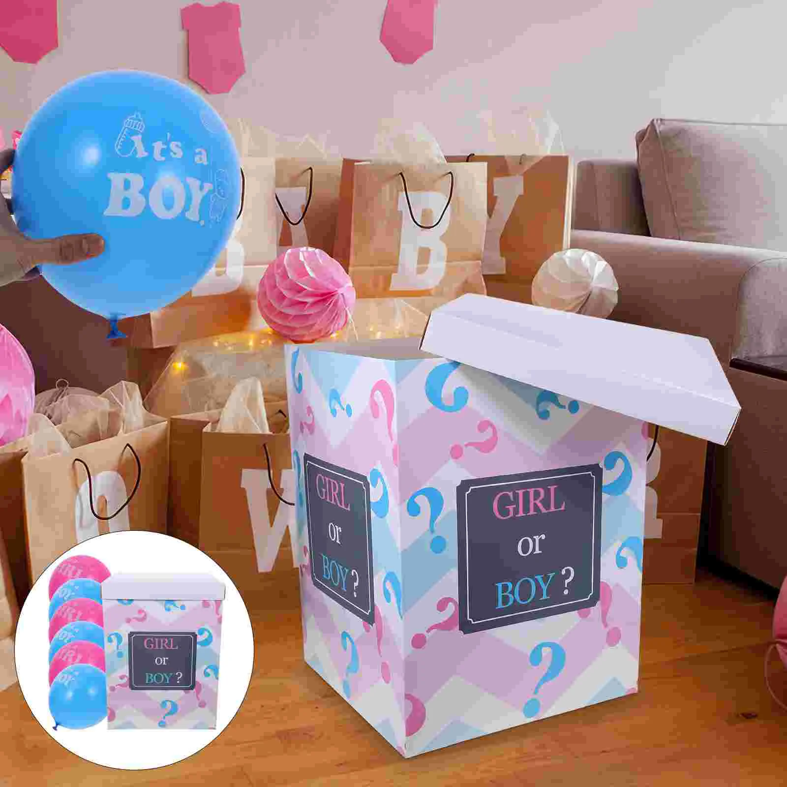 

Box Baby Boxes for Shower Gender Reveal Decorations Party Balloon Girl Balloons Supplies