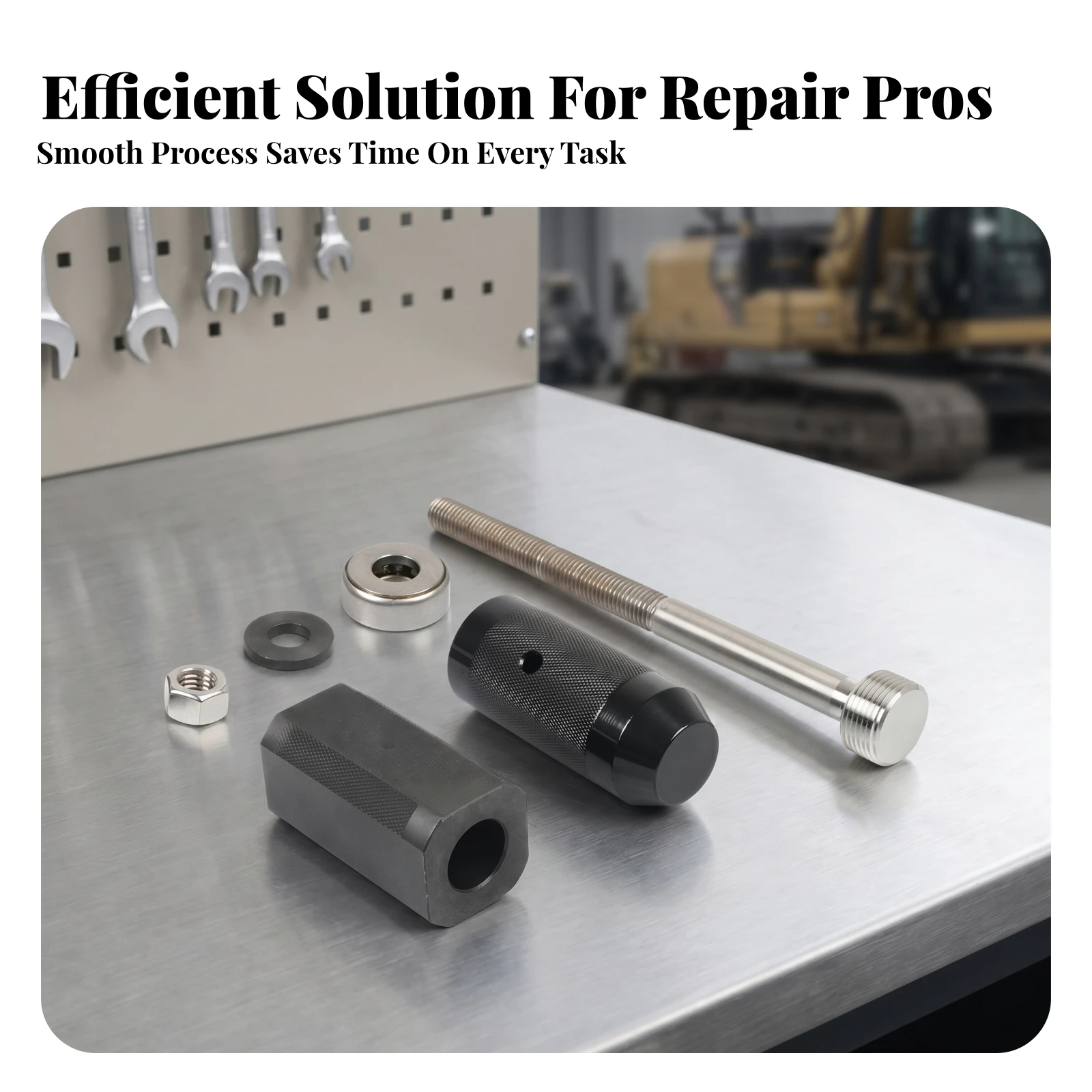 Rust Resistant Injector Puller Kit Knurled Grip Threaded Puller Tool Set High Hardness Steel Fuel Injector Removal Tool