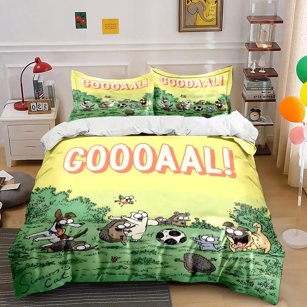 Animals playing soccer joyfully outdoors Printed Duvet Cover Set1 Duvet Cover+2 PillowcaseMulti Size Bedroom Bedding Decor