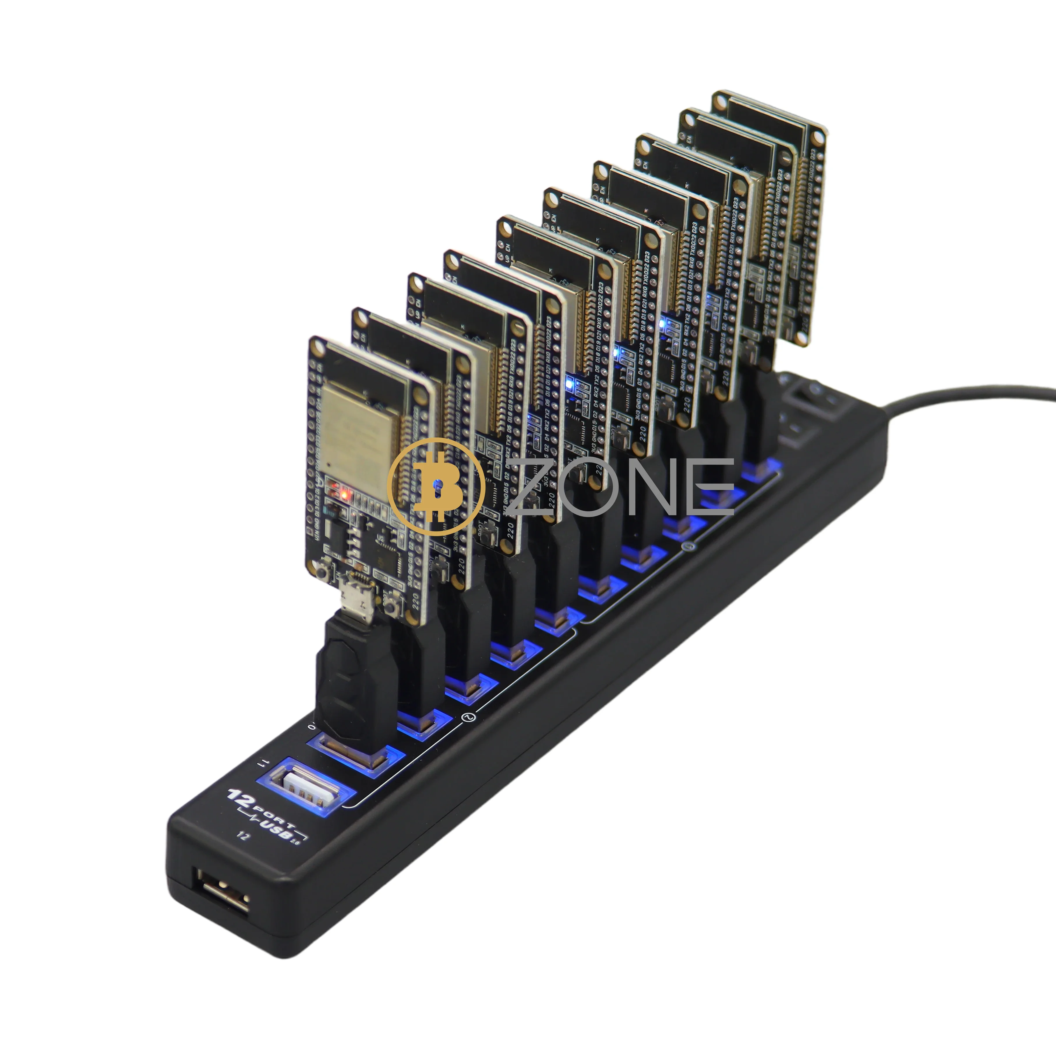 10PCS Bitcoin NerdMiner V2 55KH/S*10 Miner Hub BTC Lottery Miner Station With 20W 10 Port Solo Miner Charger Hub 550HK/S