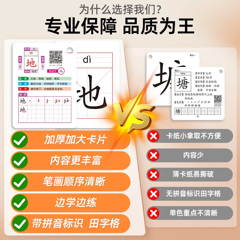 First Grade Synchronized Character Card Without Picture Recognition Card, People's Education Press, Textbook Pinyin Card