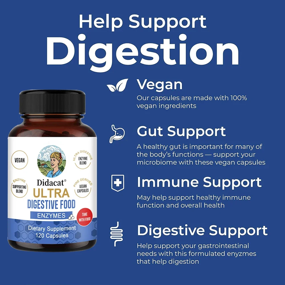 Super Digestive Enzyme - Intestinal Digestive Health Capsules Relieve Bloating and Flatulence and Promote Nutrient Absorption