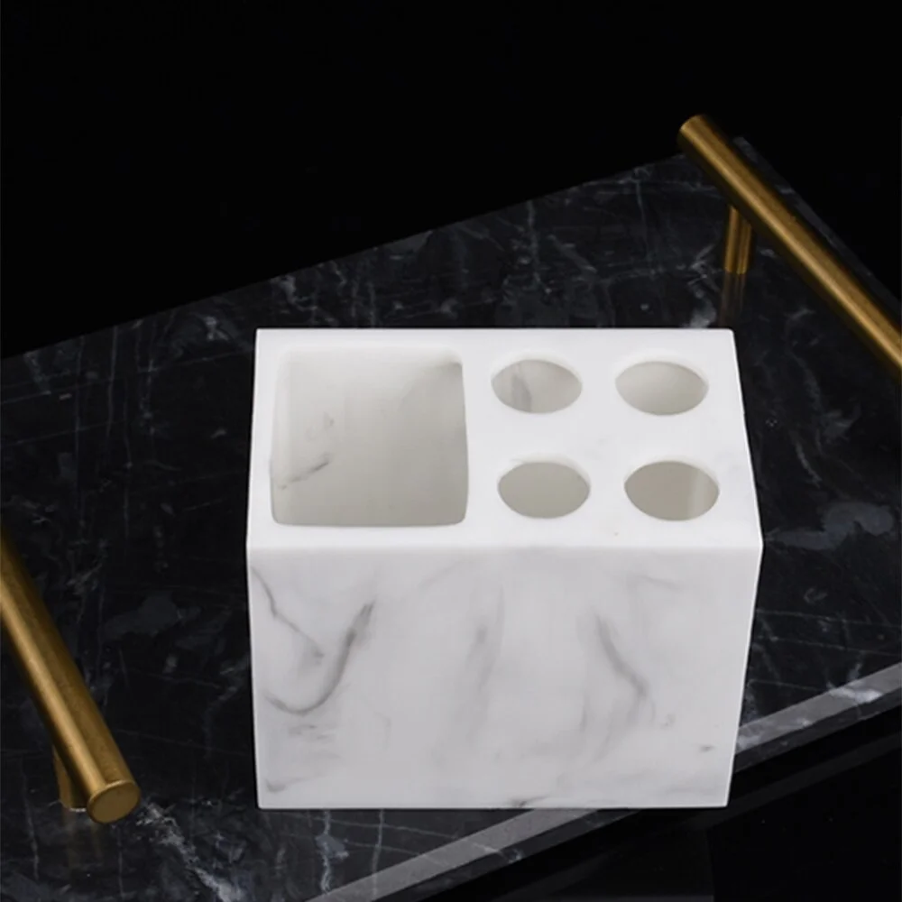 Resin Imitation Marble Bathroom Accessory Set Mouthwash Cup Soap Toothbrush Holder Shampoo Bottle Household Wash Set