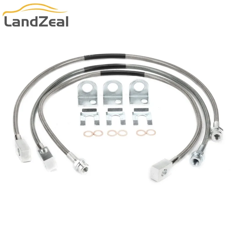 

89715 Car Extended Stainless Brake Line Hose Front and Rear Extended for Jeep Cherokee XJ 1984-2001 Wrangler TJ 1997-2006