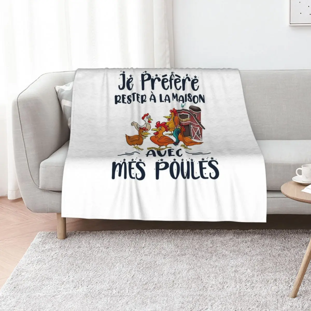 JE PRéFèRE RESTER A LA MAISON AVEC MES POULES SHIRT Throw Blanket Tourist Plush Soft Moving Blankets