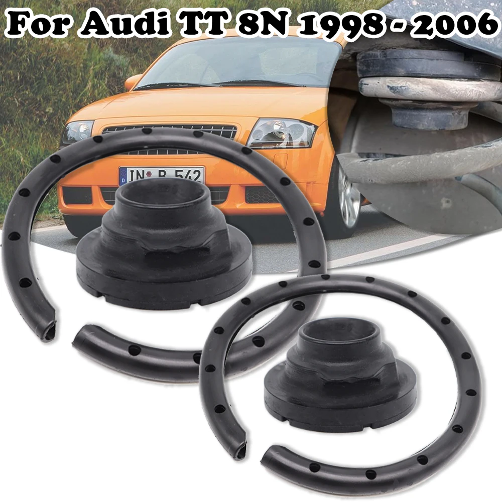 2Pcs For Audi TT 8N Rear Axle Leaf Coil Spring Rubber Mount Plate Buffer Suspension Seats Sleeve 1998- 1999 2000 2001 2002 2006