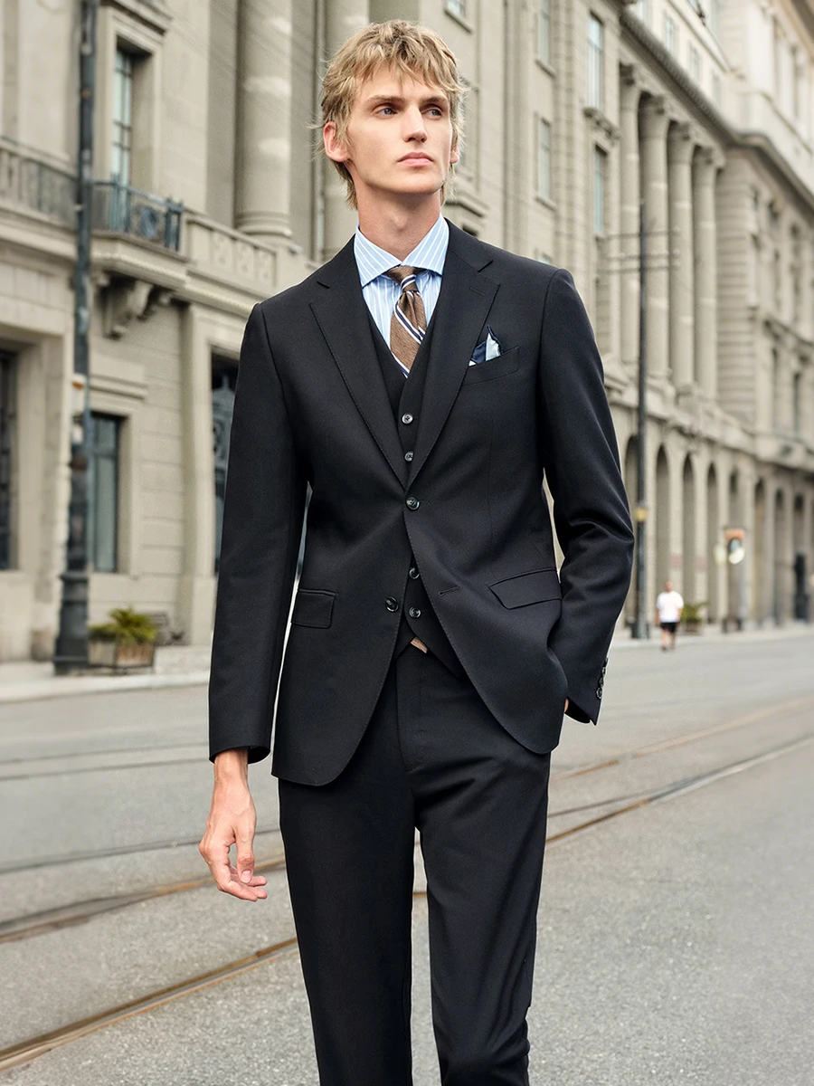 Elastic Men‘s Black Suit Set: - Men'S Formal Wear For Engagement ulasan dan harga