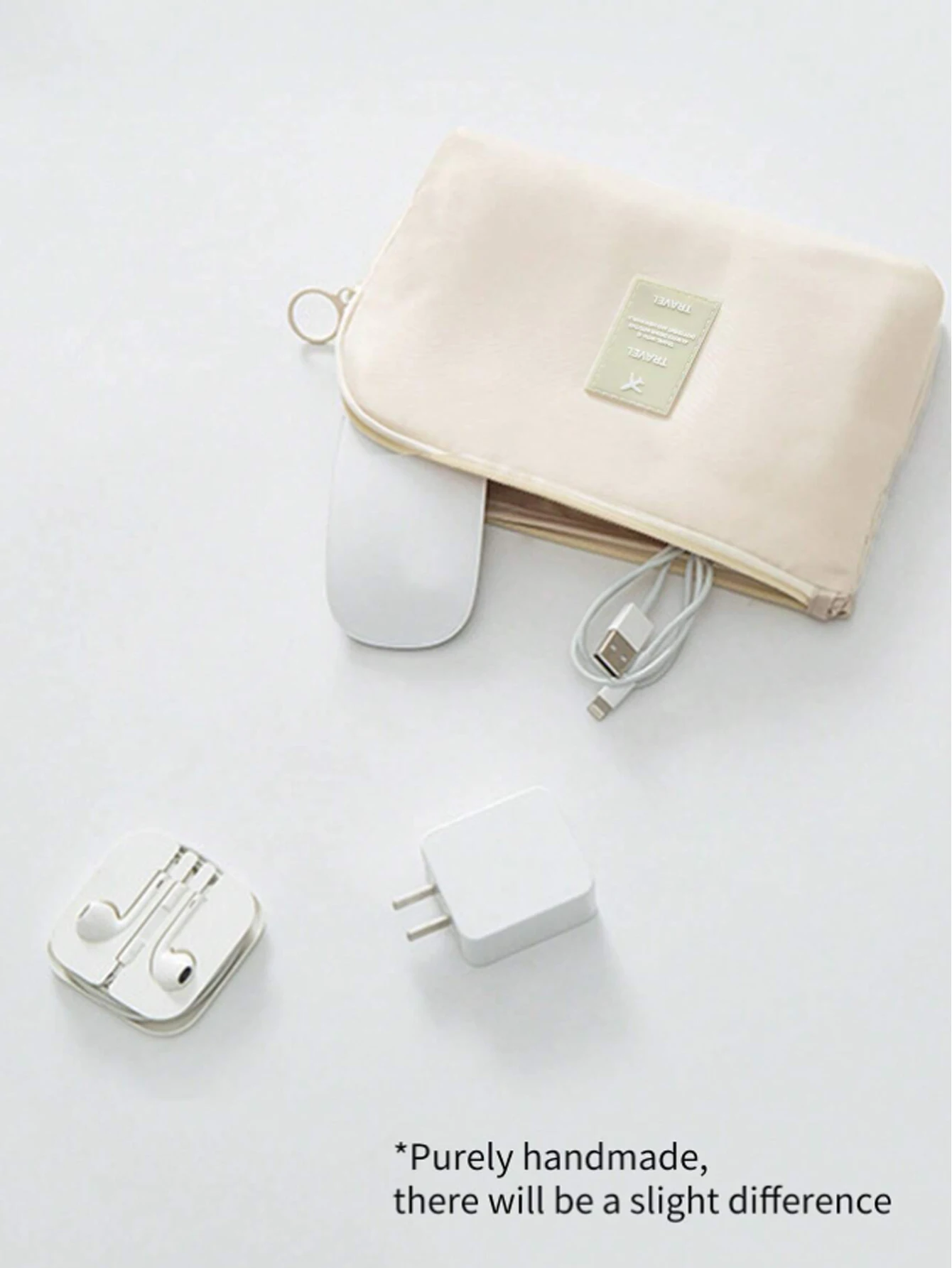 جديد بسيط حقيبة مستحضرات التجميل المحمولة متعددة الوظائف كابل بيانات حقيبة التخزين السفر الأجهزة الرقمية المحمولة USB خط سماعة المنظم