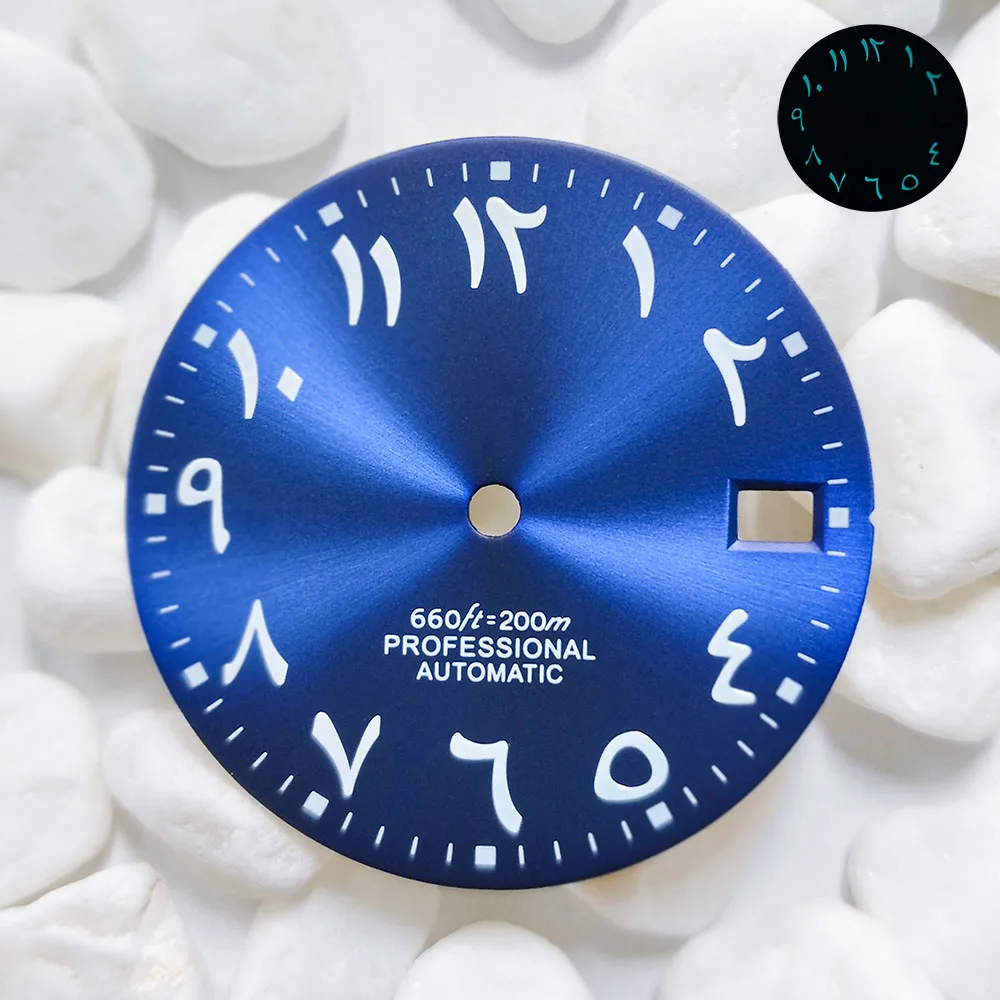 Hoogwaardige aanpasbare Arabische wijzerplaat 28,5 mm wijzerplaat NH35/NH36 wijzerplaat NH35/NH36 uurwerk horlogeaccessoires