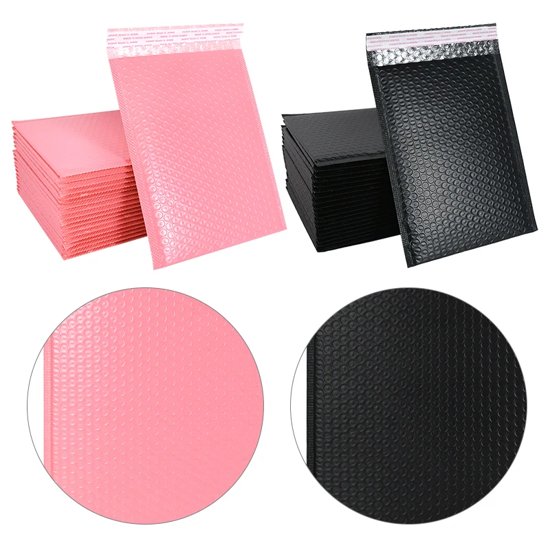 2-5Pcs Black Pink Bubble Envelope Bags Self Seal Mailers Padded Shipping With Bubble Mailing Bag Gift Packaging Supplies