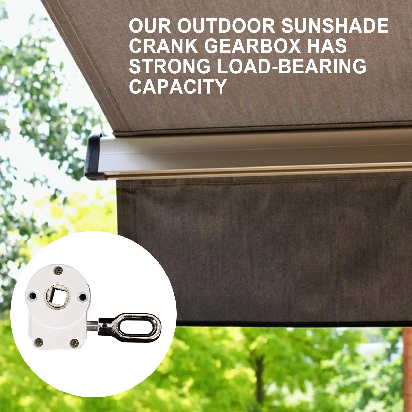 Outdoor Crank Gear Drive Awning Worm Gear Yard Lawn Balcony Patio Aluminum Alloy Awning Gearbox Canopy Accessories