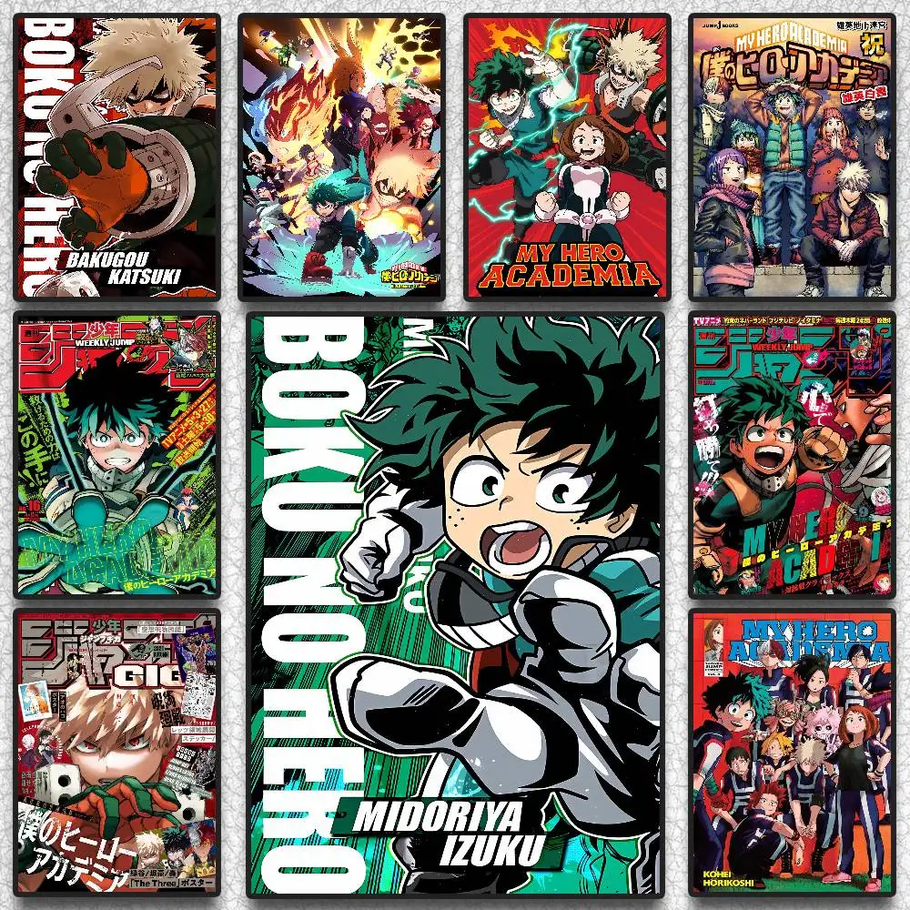 ملصق رائع من أنيمي Midoriya Izuku My Hero Academia عالي الدقة جدار لزج مقاوم للماء لغرفة المعيشة المنزلية وغرفة النوم والديكور الجمالي #1