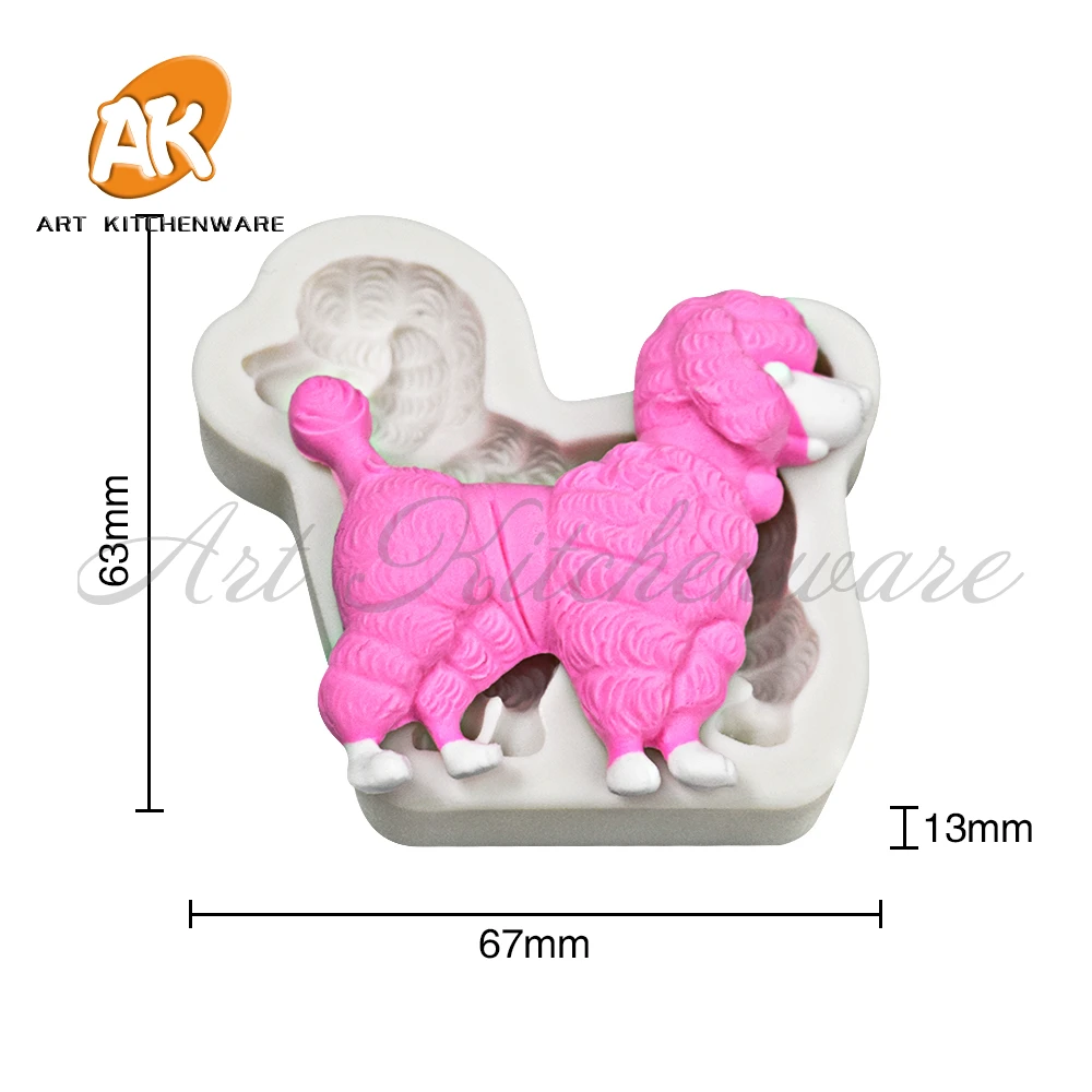 Poodle​& Hound Dog Design Silicone Mold Cake Decorating Fondant Cake Chocolate Clay DIY Decorating Tool Sugarcraft Cake Mold