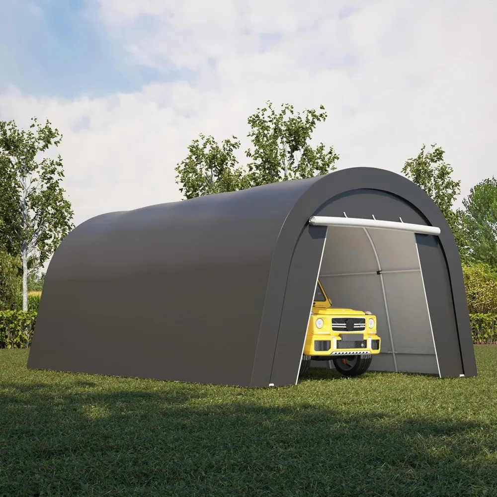 

Heavy Duty Carport 13X20FT, Portable Garage with 2 Roll Up Doors Vents and Metal Round Roof, Outdoor Storage shed Car Port Canop