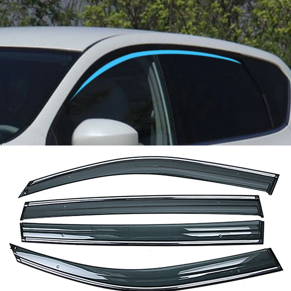 

For NISSAN TIIDA C12 Pulsar 2012-2019 Car Window Sun Rain Shade Visor Shield Shelter Protector Cover Trim Frame Exterior Sticker