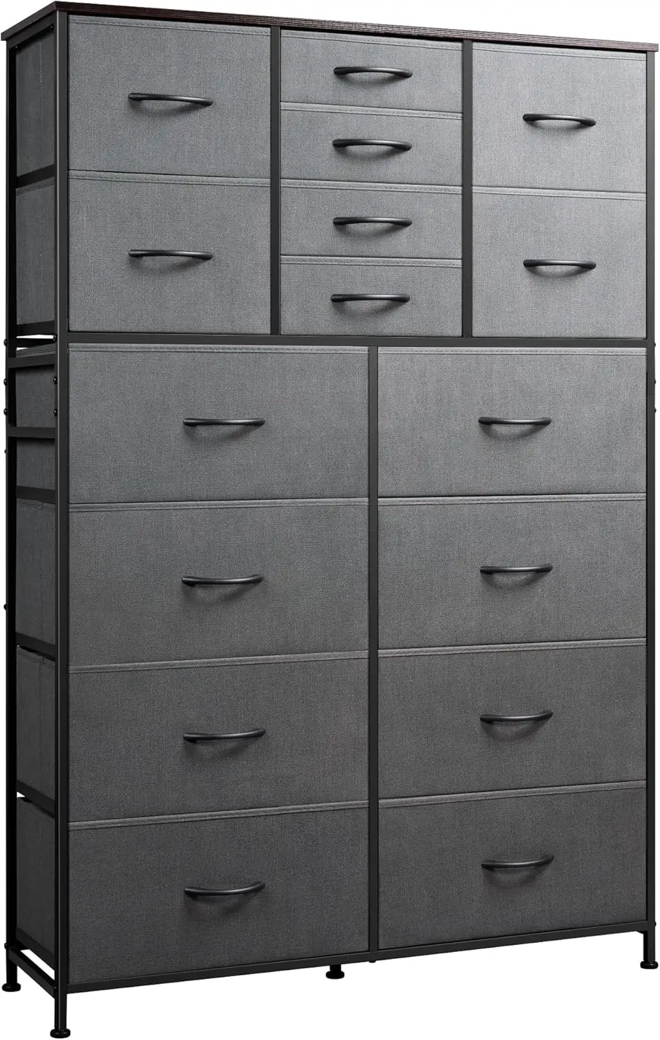 

Tall Black Dresser for Bedroom Furniture, Fabric Dressers Storage Tower with 15 Deep Drawers, Dresser for Closet, Hallway