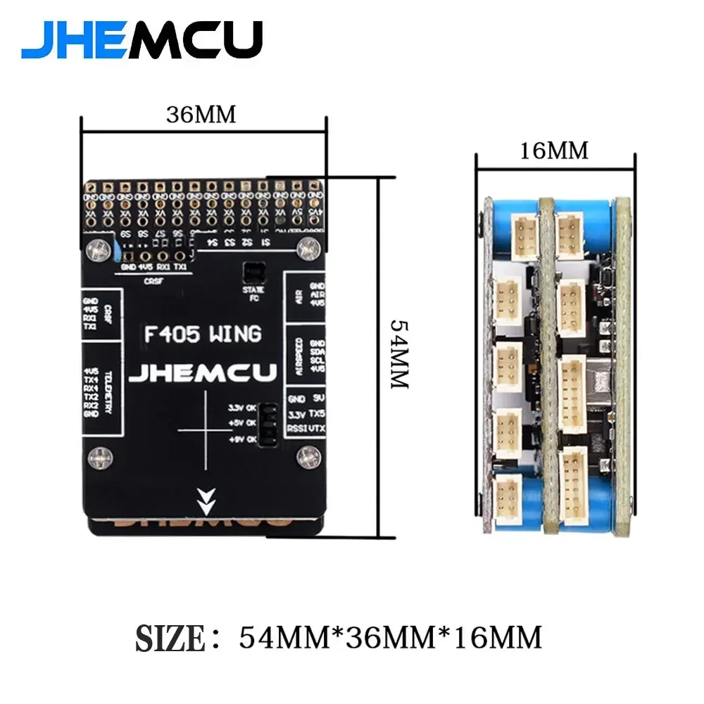 

JHEMCU F405 Wing INAV Flight Controller Built-in Barometer Gyroscope OSD Blackbox BEC for RC Airplane Fixed-Wing Acessorios RC