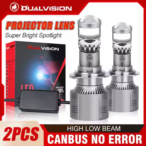 1200W 1200000LM H7 H4 Canbus Car Headlight Mini Lens H11 H8 9005 9006 HB3 HB4 LED Projector Bulb 6000K Auto Motorcycle Mini Lens