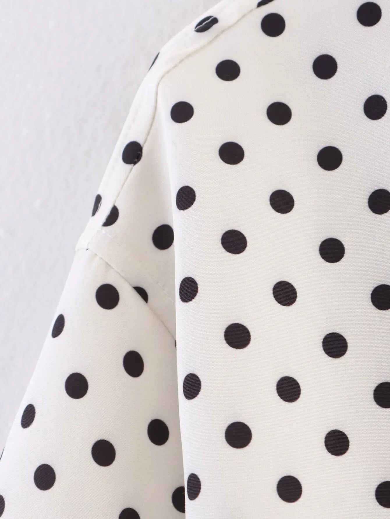 HH Weibliche Herbst Mode Polka Dot Gedruckt Set Lange Ärmel Rollkragen Kordelzug Jacke + A-line Shorts frauen Vintage Anzug – Detail 27