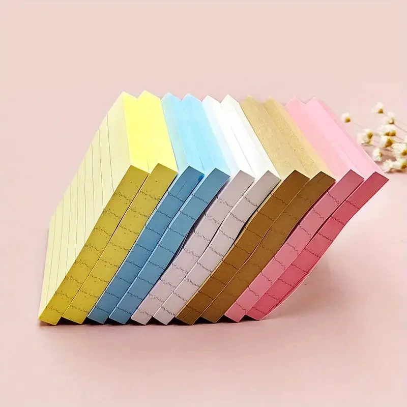 3×3‘’ Lined Sticky Note Pad, Multi-colored Self-stick Notes Pad with Lines