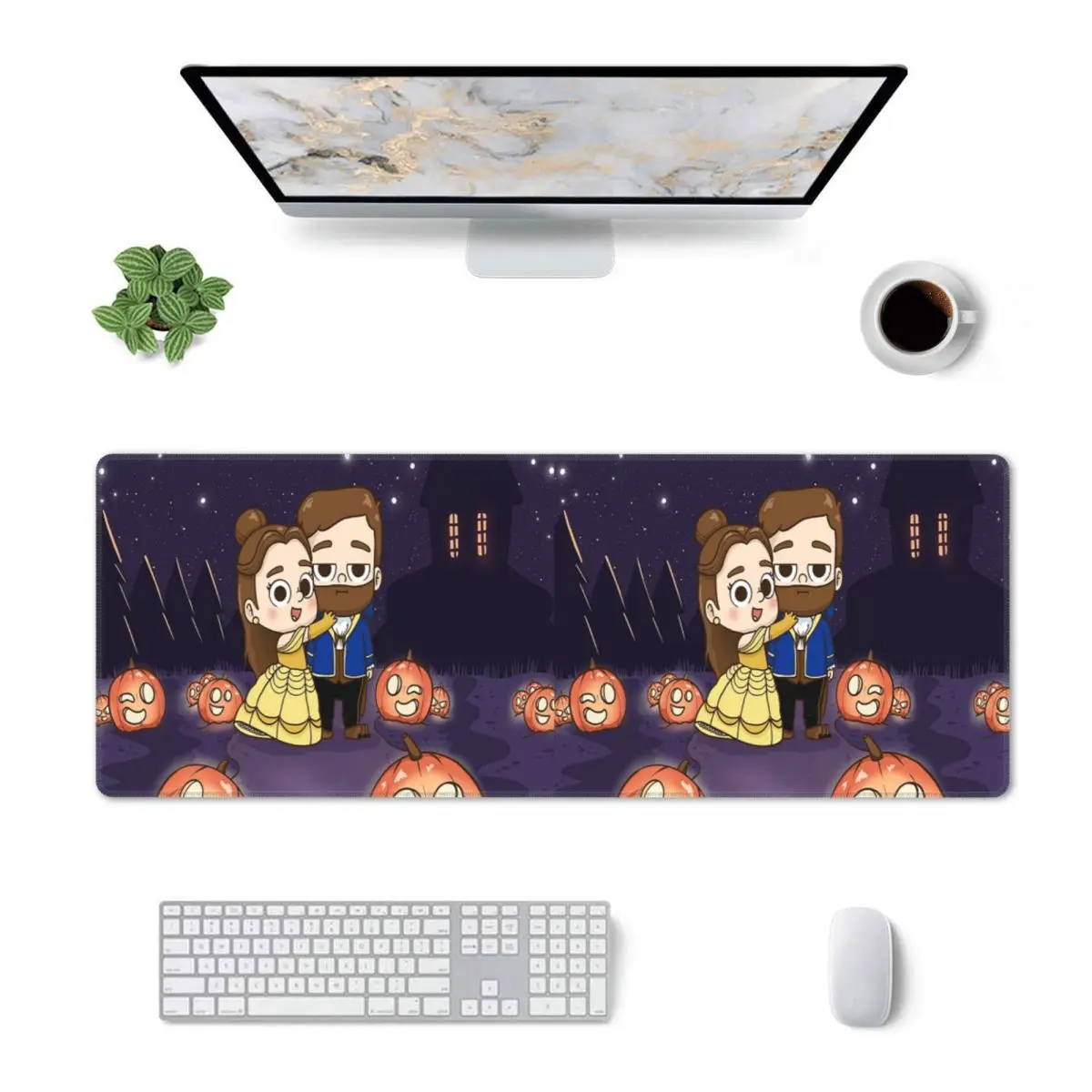Large Mouse Pad Pibu-beauty And Beast - Pibubear Gamer PC Laptop Mats Keyboard Carpet Computer Gaming Desk Mat