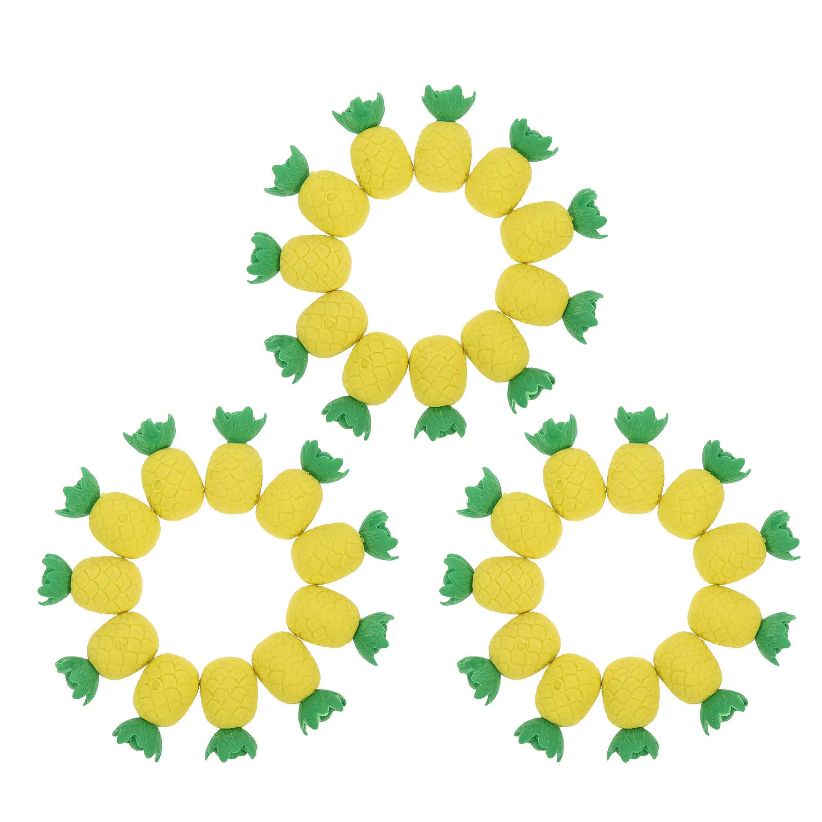 

30 шт. милых ластиков в форме ананаса, маленькие ластики для детей, яркие цвета, для стирания карандашей, для школьников, мини-канцелярия