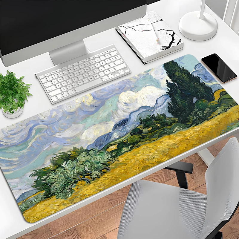 Mouse Pads Gaming Laptops Keyboard Mat Deskmat Pc Accessories Desk Protector Gamer carpet Van Gogh Oil Painting The Starry Night