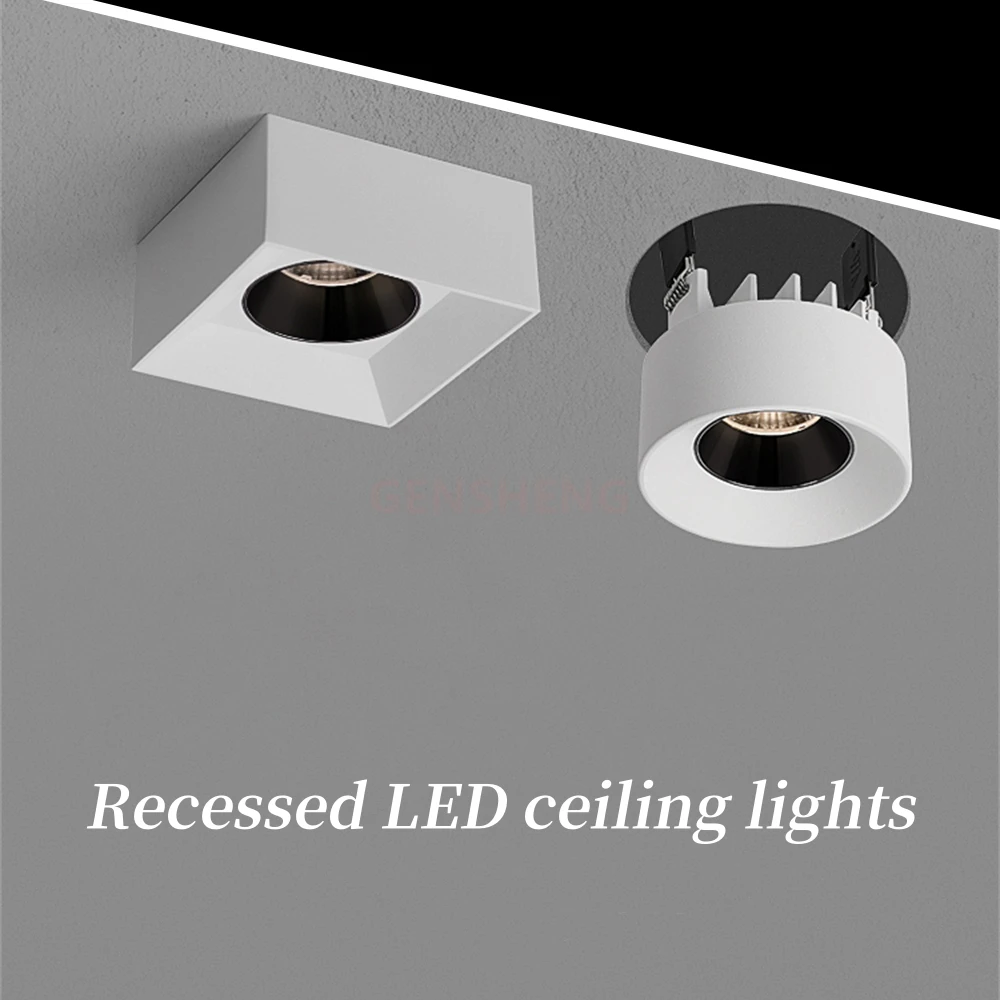 

Embedded LED Downlights Dimmable Spot Lights Recessed Cob Ceiling Lamps Full Spectrum LED Lighting Home Decor