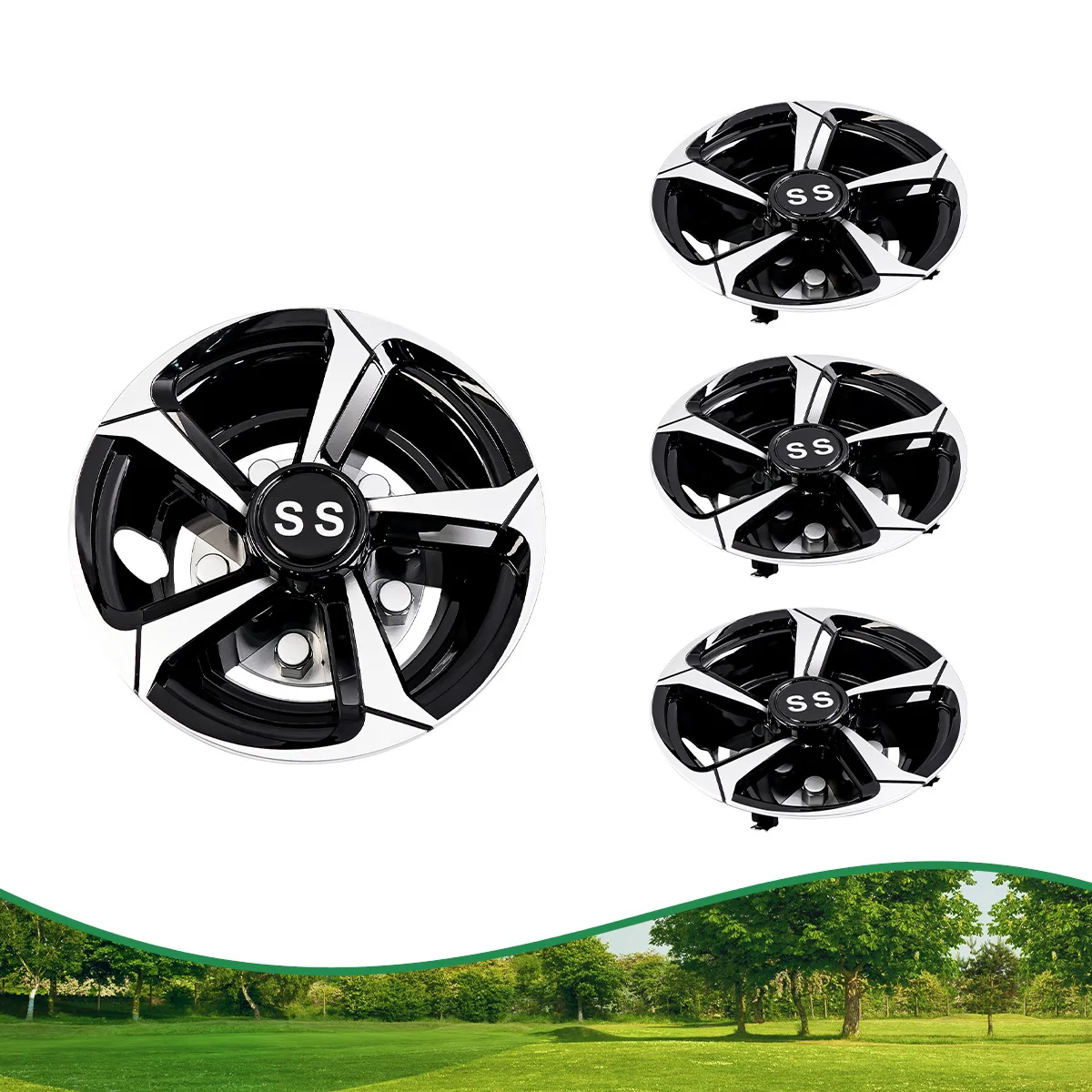 Golf cart hubcaps 8 inches for models such as EZGO Clubcar YAMAHA