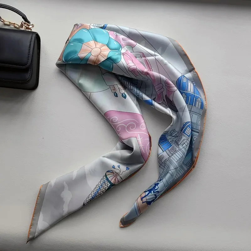 Foulards carrés naturels pour femmes, grand hijab pour envelopper les cheveux, foulard de la présidence, cadeaux pour femmes, mode, 100%, 35 po