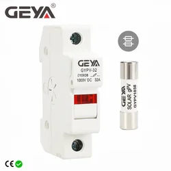 GEYA 1P Sicherungshalter mit LED-Anzeige für 10*38mm PV-Sicherungseinsatz Solar-PV-Systemschutz 10A 15A 20A 25A 30A Sicherungseinsatz