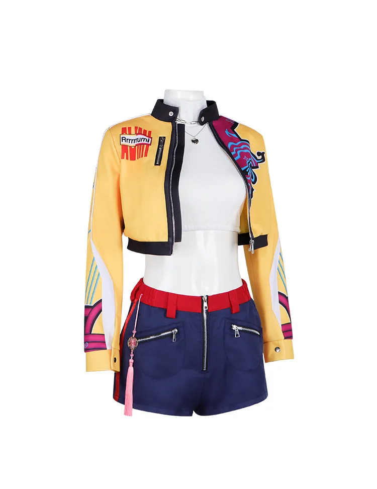 Disfraz de Anime KPop Demon Hunters, disfraz de dibujos animados de Zoey Mira Rumi, trajes de juego de rol de fantasía, chaqueta de fiesta de Carnaval, pantalones cortos, collar