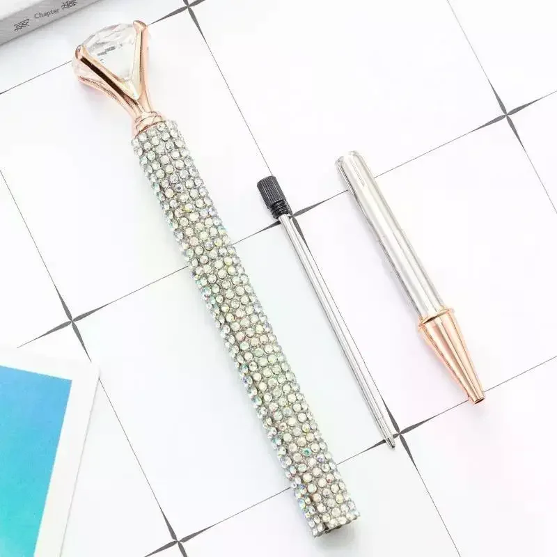 Rhinestone Ballpoint Pen Rotatable Metal Crystal Bling Writing Pen For Student Office Wedding Party Business Present