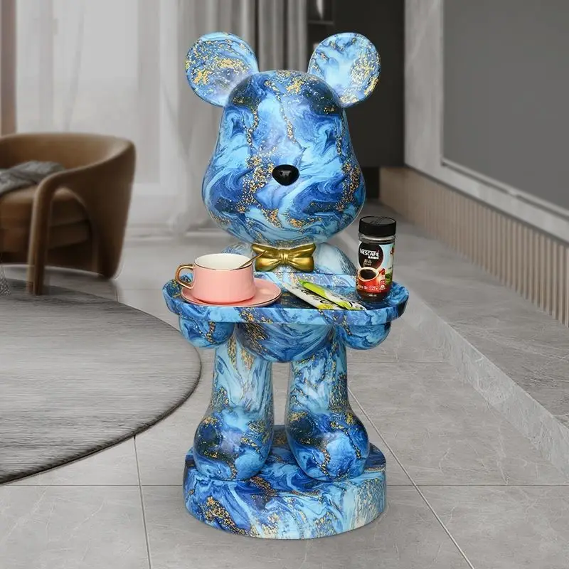 

Home Furniture Side Decoration Floor Large Ornament Tray Bear Living Room Large Capacity Ornament Coffee Tables Storage Tray