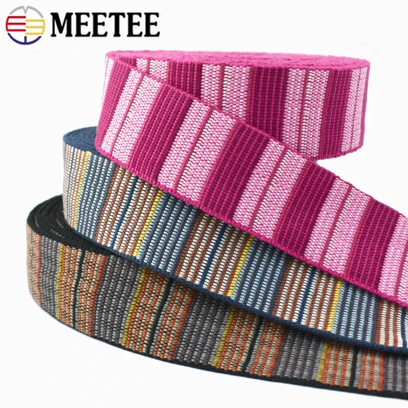 1-5Meters 38mm Jacquard Webbing Tapes 2.5mm Thick Cotton Strap Ribbon Bag Shoes Belt Bias Binding Clothes DIY Sewing Accessories